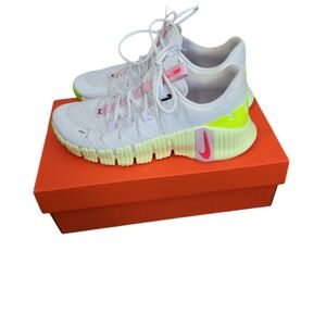 Nike Women's Athletic Shoes - White, Pink, Neon Yellow
